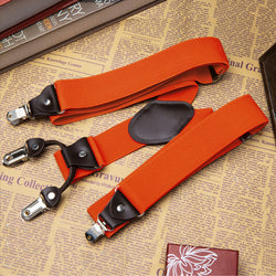 Buyless Fashion Suspenders for Men - 48" Elastic Adjustable Straps 1 1/4" - Y Shape