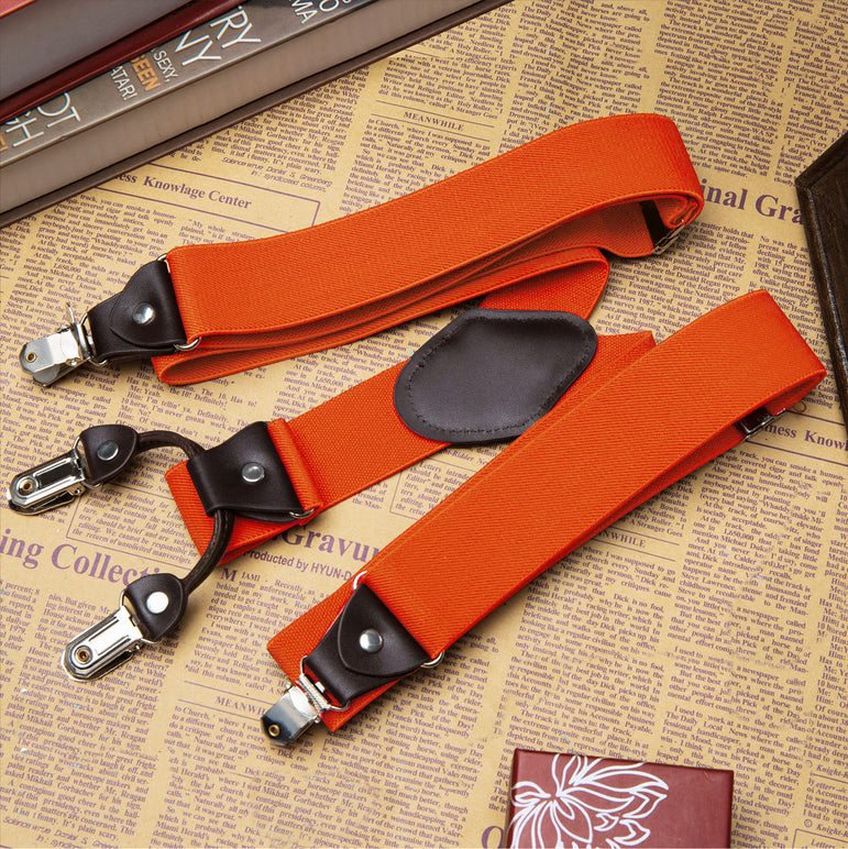 Buyless Fashion Suspenders for Men - 48" Elastic Adjustable Straps 1 1/4" - Y Shape