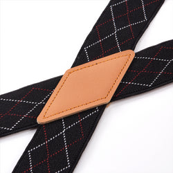 "Buyless Fashion Suspenders for Men - 48"" Adjustable Straps 1 1/4"" - X Back With Black Clips"