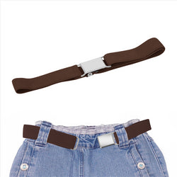 Buyless Fashion Kids Toddlers Baby Adjustable Elastic  Stretch Belt with Silver  Buckle