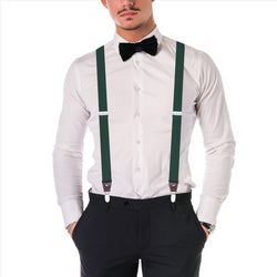 Buyless Fashion Suspenders for Men - 48" Elastic Adjustable Straps 1 1/4" - Y Shape