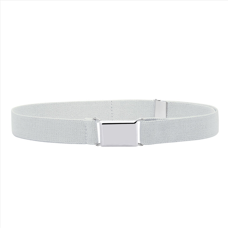 Buyless Fashion Kids Toddlers Baby Adjustable Elastic  Stretch Belt with Silver  Buckle