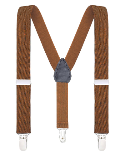 Buyless Fashion Adjustable Suspenders for Kids Toddlers Baby Elastic Solid Color 1 Inch - Y Back Design