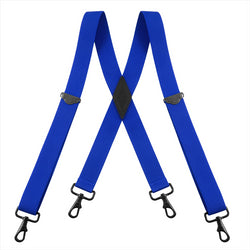 "Buyless Fashion Suspenders for Men - 48"" Adjustable Straps 1 1/4"" - X Back with Black Hooks"