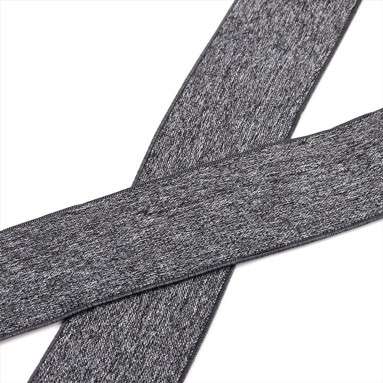 "Buyless Fashion Mens Suspenders - 48"" Elastic Adjustable Heavy Duty 2"" Wide - X Back With Black Hooks"