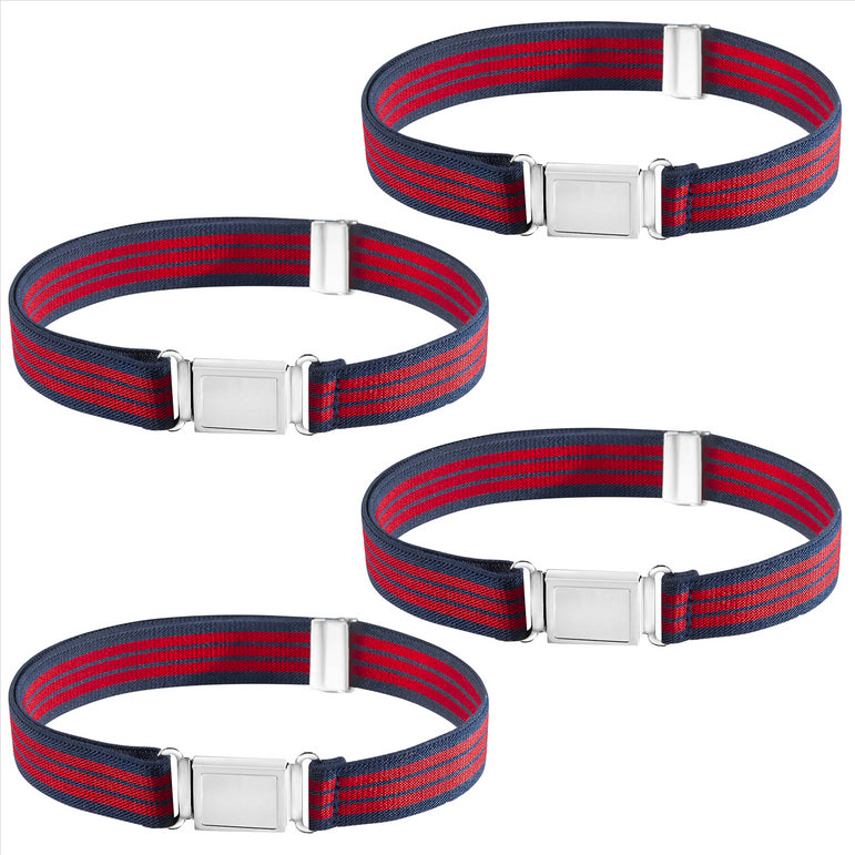 Buyless Fashion Kids Boys Toddler Adjustable Elastic Belt With Magnetic Buckle - 4 Pack