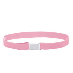 Buyless Fashion Kids Toddlers Baby Adjustable Elastic  Stretch Belt with Silver  Buckle
