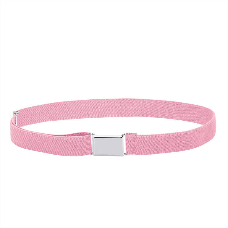 Buyless Fashion Kids Toddlers Baby Adjustable Elastic  Stretch Belt with Silver  Buckle
