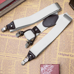 Buyless Fashion Suspenders for Men - 48" Elastic Adjustable Straps 1 1/4" - Y Shape