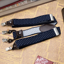 Buyless Fashion Suspenders for Men - 48" Elastic Adjustable Straps 1 1/4" - Y Shape