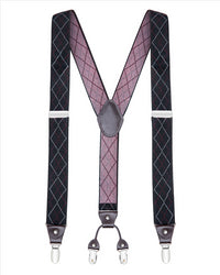 Buyless Fashion Suspenders for Men - 48" Elastic Adjustable Straps 1 1/4" - Y Shape