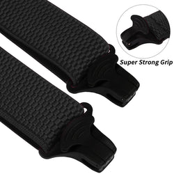 "Buyless Fashion Heavy Duty 2 Pack Suspenders for Men - 48"" Adjustable Straps 1 1/2"" - X Back with Black Plastic Clips"