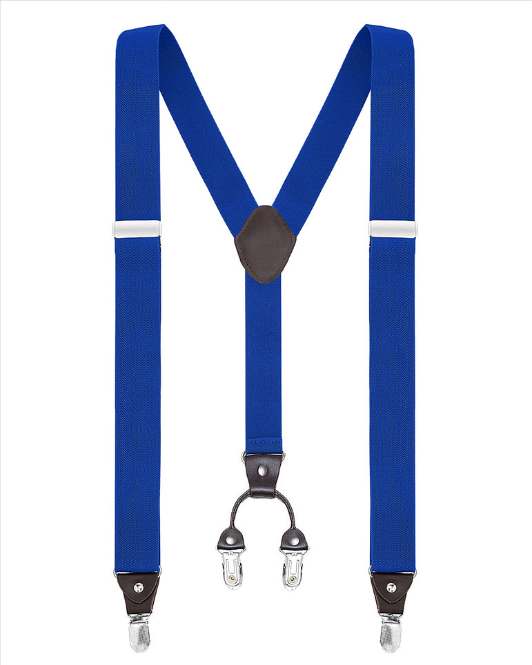 Buyless Fashion Suspenders for Men - 48" Elastic Adjustable Straps 1 1/4" - Y Shape