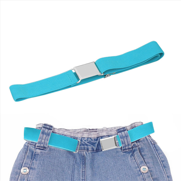 Buyless Fashion Kids Toddlers Baby Adjustable Elastic  Stretch Belt with Silver  Buckle