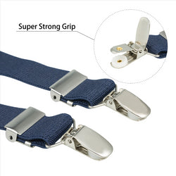 Buyless Fashion Adjustable Suspenders for Kids Toddlers Baby Elastic Solid Color 1 Inch - Y Back Design