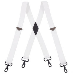 "Buyless Fashion Suspenders for Men - 48"" Adjustable Straps 1 1/4"" - X Back with Black Hooks"