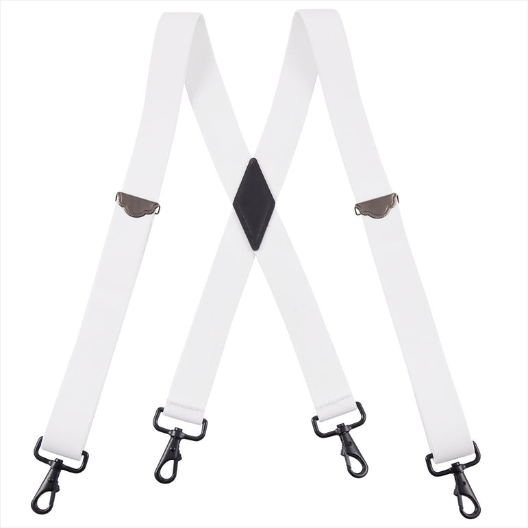 "Buyless Fashion Suspenders for Men - 48"" Adjustable Straps 1 1/4"" - X Back with Black Hooks"