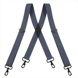 "Buyless Fashion Suspenders for Men - 48"" Adjustable Straps 1 1/4"" - X Back with Black Hooks"