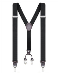 Buyless Fashion Suspenders for Men - 48" Elastic Adjustable Straps 1 1/4" - Y Shape