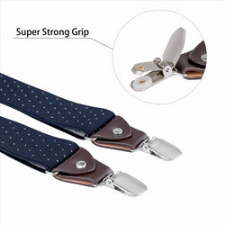 Buyless Fashion Suspenders for Men - 48" Elastic Adjustable Straps 1 1/4" - Y Shape