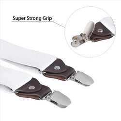 Buyless Fashion Suspenders for Men - 48" Elastic Adjustable Straps 1 1/4" - Y Shape