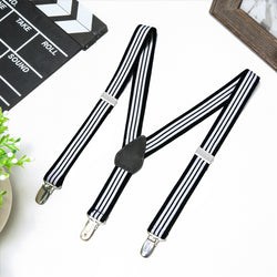 Buyless Fashion Adjustable Suspenders for Kids Toddlers Baby Elastic Solid Color 1 Inch - Y Back Design