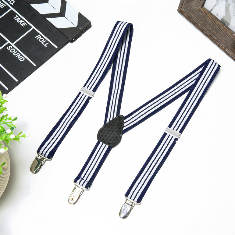 Buyless Fashion Adjustable Suspenders for Kids Toddlers Baby Elastic Solid Color 1 Inch - Y Back Design