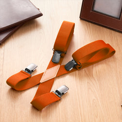 "Buyless Fashion Suspenders for Men - 48"" Adjustable Straps 1 1/4"" - X Back With Black Clips"
