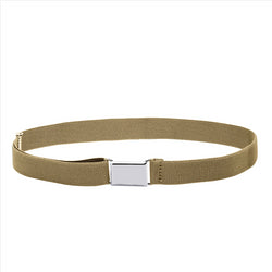 Buyless Fashion Kids Toddlers Baby Adjustable Elastic  Stretch Belt with Silver  Buckle