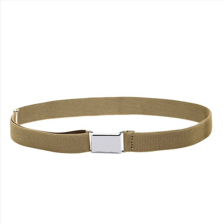 Buyless Fashion Kids Toddlers Baby Adjustable Elastic  Stretch Belt with Silver  Buckle