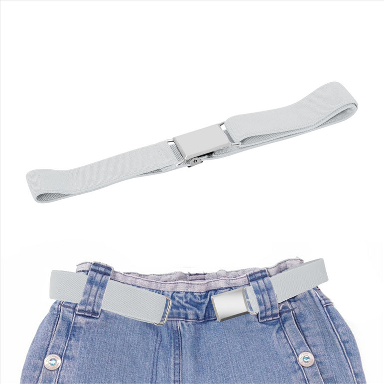 Buyless Fashion Kids Toddlers Baby Adjustable Elastic  Stretch Belt with Silver  Buckle