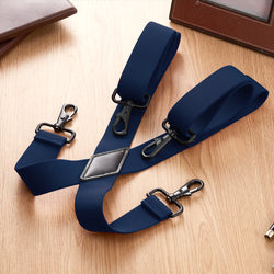 "Buyless Fashion Suspenders for Men - 48"" Adjustable Straps 1 1/4"" - X Back with Black Hooks"