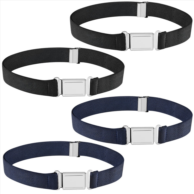 Buyless Fashion Kids Boys Toddler Adjustable Elastic Belt With Magnetic Buckle - 4 Pack