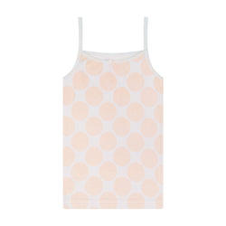 Buyless Fashion Girls Tagless Cami Scoop Neck Pink Polka Dot Undershirts Cotton Tank (8 Pack)