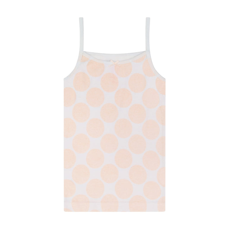 Buyless Fashion Girls Tagless Cami Scoop Neck Pink Polka Dot Undershirts Cotton Tank (8 Pack)