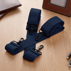 "Buyless Fashion Mens Suspenders - 48"" Elastic Adjustable Heavy Duty 2"" Wide - X Back With Black Hooks"