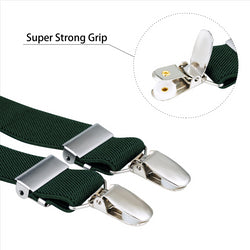 Buyless Fashion Adjustable Suspenders for Kids Toddlers Baby Elastic Solid Color 1 Inch - Y Back Design