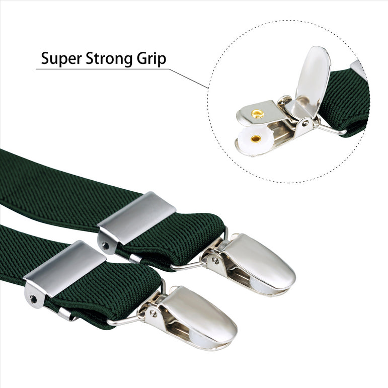 Buyless Fashion Adjustable Suspenders for Kids Toddlers Baby Elastic Solid Color 1 Inch - Y Back Design