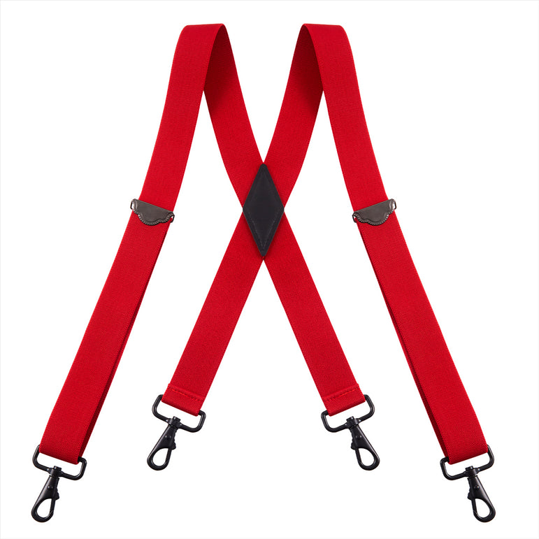 "Buyless Fashion Suspenders for Men - 48"" Adjustable Straps 1 1/4"" - X Back with Black Hooks"