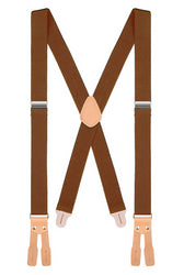 Buyless Fashion Butten End Logger Work Suspenders for Men - 48" Adjustable Straps 1 1/4" - X Shape