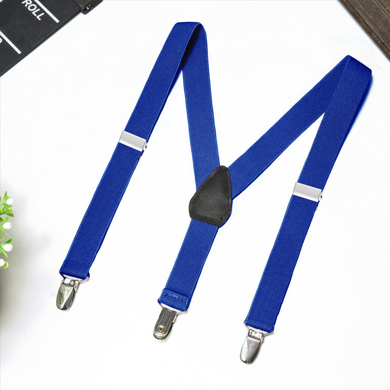 Buyless Fashion Adjustable Suspenders for Kids Toddlers Baby Elastic Solid Color 1 Inch - Y Back Design