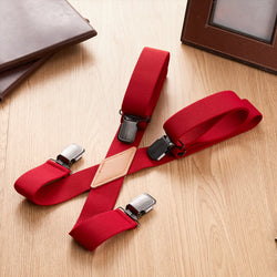 "Buyless Fashion Suspenders for Men - 48"" Adjustable Straps 1 1/4"" - X Back With Black Clips"