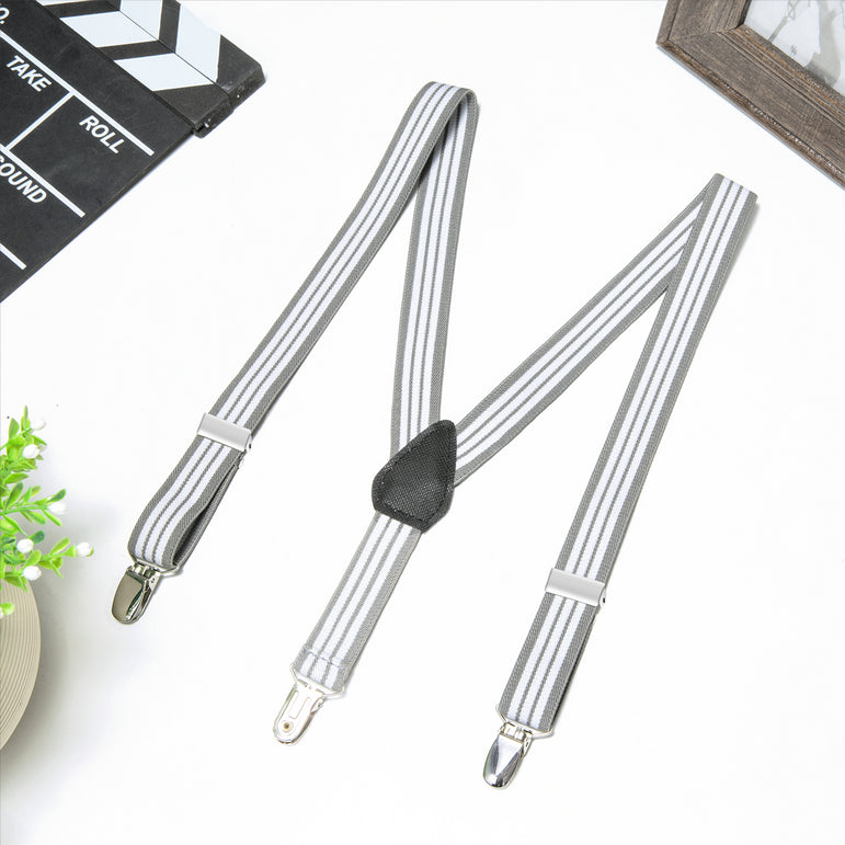 Buyless Fashion Adjustable Suspenders for Kids Toddlers Baby Elastic Solid Color 1 Inch - Y Back Design