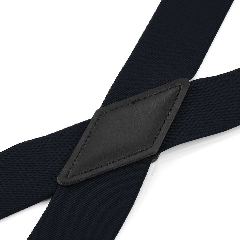 "Buyless Fashion Suspenders for Men - 48"" Adjustable Straps 1 1/4"" - X Back with Black Hooks"
