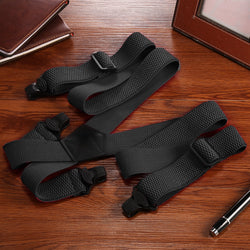 "Buyless Fashion Heavy Duty 2 Pack Suspenders for Men - 48"" Adjustable Straps 1 1/2"" - X Back with Black Plastic Clips"