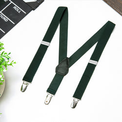 Buyless Fashion Adjustable Suspenders for Kids Toddlers Baby Elastic Solid Color 1 Inch - Y Back Design