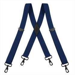 "Buyless Fashion Suspenders for Men - 48"" Adjustable Straps 1 1/4"" - X Back with Black Hooks"