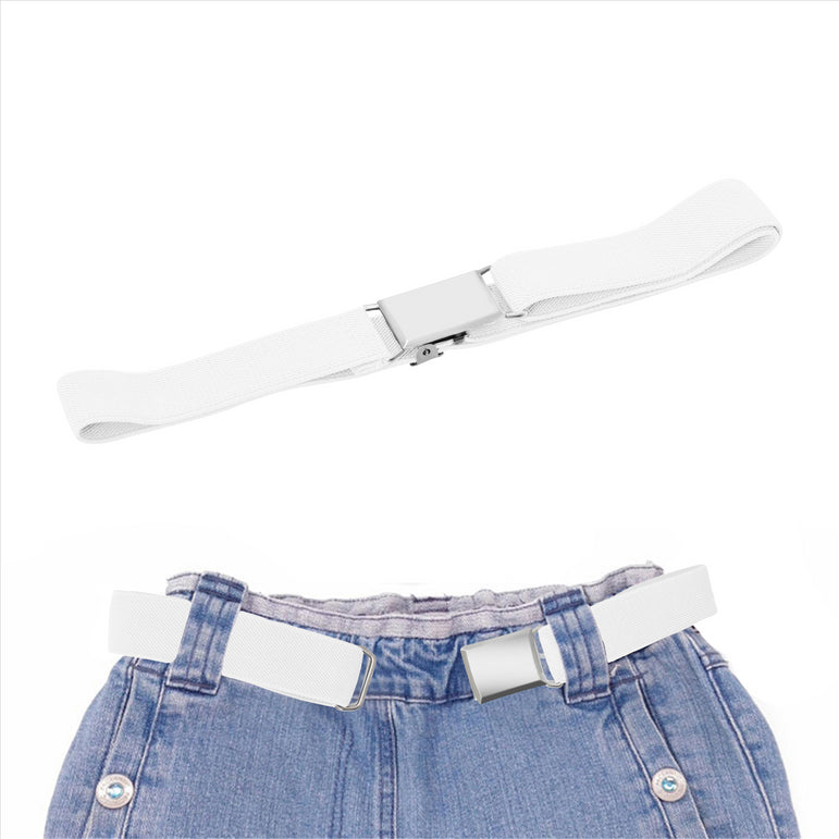 Buyless Fashion Kids Toddlers Baby Adjustable Elastic  Stretch Belt with Silver  Buckle