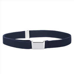 Buyless Fashion Kids Toddlers Baby Adjustable Elastic  Stretch Belt with Silver  Buckle