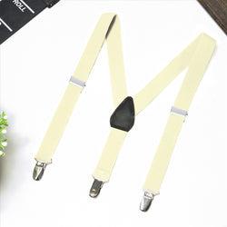 Buyless Fashion Adjustable Suspenders for Kids Toddlers Baby Elastic Solid Color 1 Inch - Y Back Design